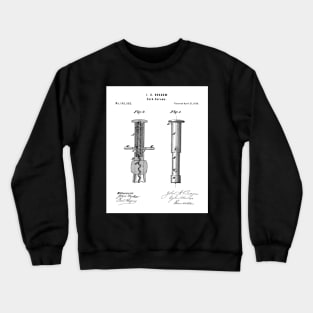 Corkscrew Patent - Wine Lover Home Kitchen Art - White Crewneck Sweatshirt